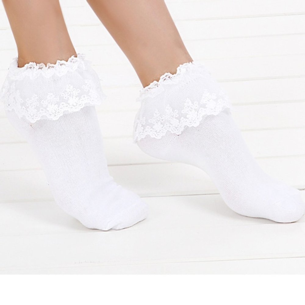 White frilly socks